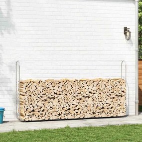 vidaXL Ράφι Καυσόξυλων 300x25x150 εκ. Γαλβανιζέ Ατσάλι