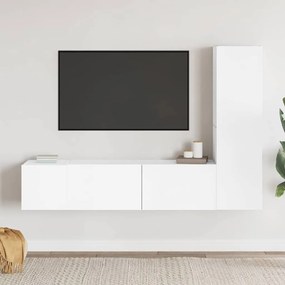 vidaXL Έπιπλα Τηλεόρασης Σετ 3 Τεμαχίων Λευκό από Επεξ. Ξύλο