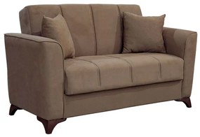 Kαναπές κρεβάτι Asma pakoworld 2θέσιος ύφασμα βελουτέ μόκα 156x76x85εκ