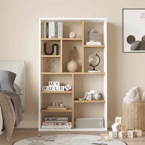Βιβλιοθήκη Φυσικό / Λευκό FINIL 75x22x123.6