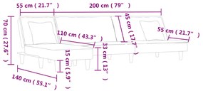 ΚΑΝΑΠΕΣ ΚΡΕΒΑΤΙ ΓΩΝΙΑΚΟΣ ΣΚΟΥΡΟ ΓΚΡΙ 255X140X70 ΕΚ. ΥΦΑΣΜΑΤΙΝΟΣ 3157248