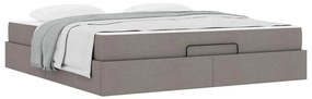 vidaXL Σκελετός Κρεβατιού με αποθήκευση Taupe 180 x 200 cm ύφασμα