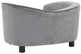 vidaXL Καναπές - Κρεβάτι Σκύλου Γκρι 69 x 49 x 40 εκ. Βελουτέ