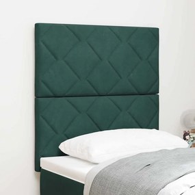vidaXL Κεφαλάρι Σκούρο Πράσινο 80 cm Βελούδο