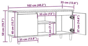 Έπιπλο Τηλεόρασης Παλιό Ξύλο 102x35x50 εκ. από Μοριοσανίδα - Καφέ