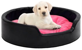 Κρεβάτι Σκύλου Μαύρο/Ροζ 79 x 70 x 19 εκ. Βελουτέ/Συνθ. Δέρμα - Μαύρο