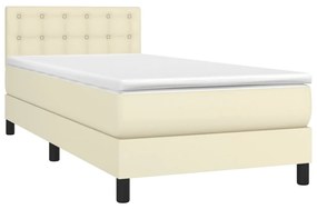 ΚΡΕΒΑΤΙ BOXSPRING ΜΕ ΣΤΡΩΜΑ ΚΡΕΜ 100X200ΕΚ. ΑΠΟ ΣΥΝΘΕΤΙΚΟ ΔΕΡΜΑ 3141109