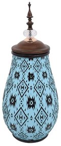 Βάζο Με Καπάκι 373-223-921 17x45cm Blue-Brown Ceramic