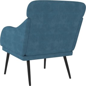 vidaXL Πολυθρόνα Μπλε 63 x 76x 80 εκ. Βελούδινη