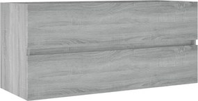 vidaXL Ντουλάπι Νιπτήρα Γκρι Sonoma 100x38,5x45 εκ. Επεξεργασμένο Ξύλο