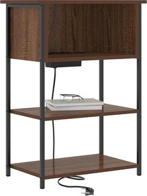 vidaXL Κομοδίνο Καφέ δρυς 55 x 31 x 76 εκ Επεξεργασμένο ξύλο