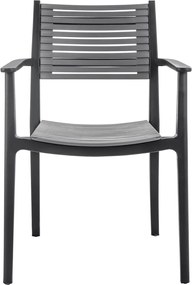 AKRON Πολυθρόνα PP-UV Μαύρο - Γκρι   1τμχ
