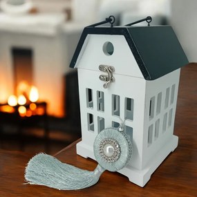 Ξύλινο φανάρι με premium σατέν φούντα!