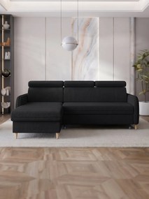 Γωνιακός Καναπές Boho-Μαύρο-Αριστερή