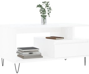 vidaXL Τραπεζάκι Σαλονιού Λευκό 90 x 49 x45 εκ. από Επεξεργασμένο Ξύλο
