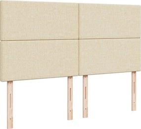 vidaXL Κρεβάτι Boxspring με Στρώμα Κρεμ 180x200 εκ. Υφασμάτινο