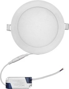 Led panel χωνευτό στρογγυλό 12W 230V 3000k θερμό λευκό φως 850lm λευκό χρώμα με τροφοδοτικό
