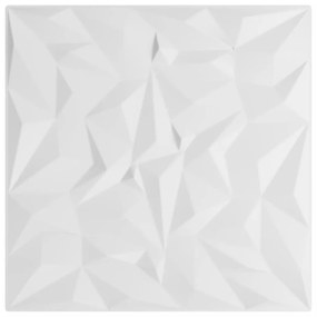 Πάνελ Τοίχου 24 Τεμ. Λευκά Σχ. Αμέθυστου 50x50 εκ. 6 μ² από EPS - Λευκό