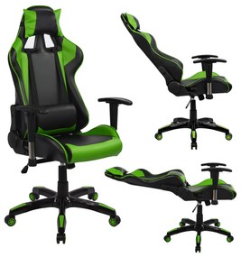 ΠΟΛΥΘΡΟΝΑ GAMING RACING HM1056.03 ΜΑΥΡΟ - ΠΡΑΣΙΝΟ PU 67x70x134 εκ. (1 Τεμμάχια)