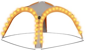 Τέντα Εκδηλώσεων με LED 4 Τοιχώματα Γκρι/Πορτοκαλί 3,6x3,6x2,3μ - Γκρι