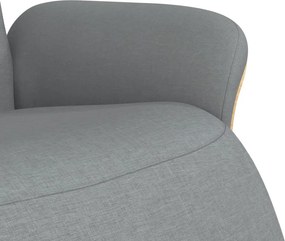 vidaXL Πολυθρόνα Ανακλινόμενη με Υποπόδιο Ανοιχτό Γκρι Υφασμάτινη
