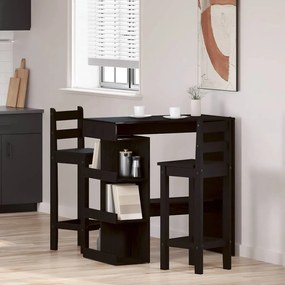 vidaXL Τραπέζι μπαρ Μαύρη Οξυά 100 x 48 x 101,5 εκ. Επεξεργασμένο ξύλο