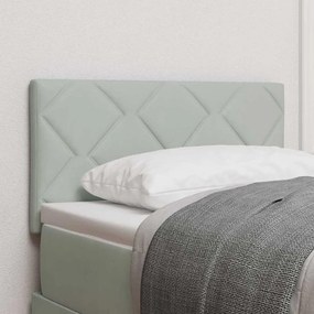 vidaXL LED κεφαλάρι Ανοιχτό γκρι 80 cm Βελούδο