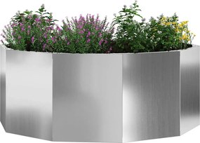 vidaXL Γλάστρα Ασημί 90 x 90 x 35 εκ Επικαλυμμένος Χάλυβας