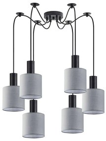 Φωτιστικό Οροφής Adept Tube 77-8513 50x50x300cm 6xE27 60W Black-Grey Homelighting