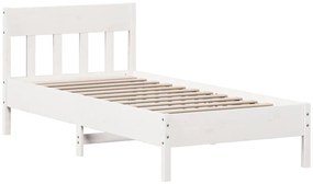 vidaXL Σκελετός Κρεβ. Χωρίς Στρώμα Λευκό 90x190 εκ Μασίφ Πεύκο
