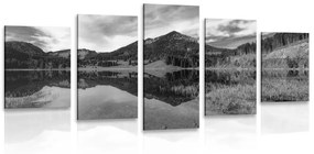 5 μέρη εικόνα λίμνη κάτω από τους λόφους σε μαύρο & άσπρο - 200x100