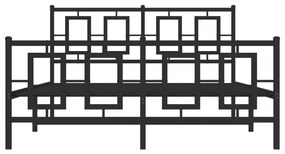Πλαίσιο Κρεβατιού με Κεφαλάρι&amp;Ποδαρικό Μαύρο 140x190εκ. Μέταλλο - Μαύρο