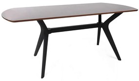 Τραπέζι Ares 974NMB1726 180x80x75cm Brown-Black Πλαστικό,Mdf