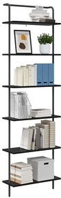vidaXL Ράφι Βιβλίων Μαύρη δρυς 60 x 24 x 203 εκ Επεξεργασμένο ξύλο
