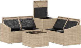 vidaXL Σετ Καναπέ 6 τμχ. Μπεζ και Κρέμ 55 x 55 x 37 εκ