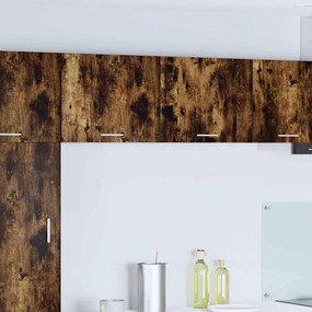 vidaXL Κρεμαστό ντουλάπι με αποθήκευση 2 pcs Καπνιστός Δρυς και Λευκό