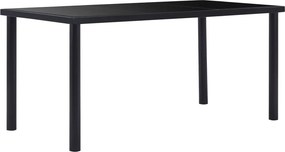 vidaXL Τραπεζαρία Μαύρη 160 x 80 x 75 εκ. από Ψημένο Γυαλί
