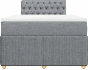 vidaXL Κρεβάτι Boxspring με Στρώμα Ανοιχτό Γκρι 120x190 εκ. Υφασμάτινο
