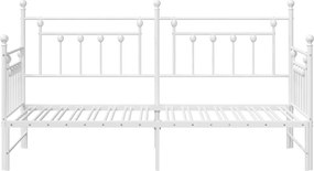vidaXL Σκελετός κρεβατιού ημέρας Λευκό 75 x 190 cm Ατσάλι