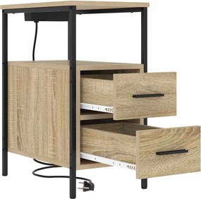 vidaXL Κομοδίνο Δρύς Sonoma 30 x 48 x 61 εκ Επεξεργασμένο ξύλο