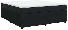 vidaXL Κρεβάτι Boxspring με Στρώμα Μαύρο 180x200 εκ. Βελούδινο