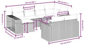 vidaXL Σαλόνι Κήπου Σετ 11 Τεμαχίων Μαύρο Συνθετικό Ρατάν με Μαξιλάρια