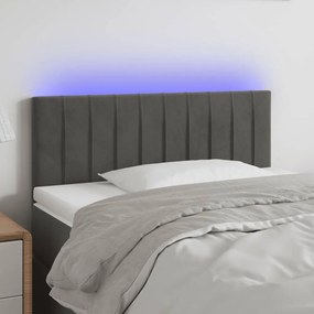 Κεφαλάρι Κρεβατιού LED Σκούρο Γκρι 100x5x78/88 εκ. Βελούδινο 3121893