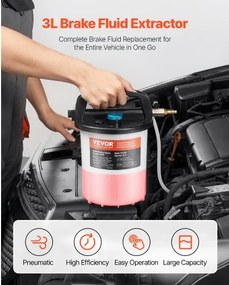 VEVOR 3L Brake Fluid Extractor Brake Bleeder Kit with 13 Hose Connectors