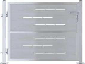 vidaXL Πύλη Κήπου 85 x 70 εκ. Ανοξείδωτο Ατσάλι Ασημί Κλειδώσιμο