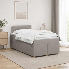 vidaXL Κρεβάτι box spring με στρώμα Taupe 120 x 190 cm Ύφασμα