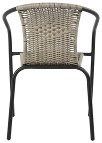 ΠΟΛΥΘΡΟΝΑ ΚΑΡΕΚΛΑ CAMEL HM5015.01 ΓΚΡΙ ΜΕΤΑΛΛΙΚΗ ΜΕ WICKER 48x48-53x72 εκ. (1 Τεμμάχια)