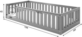 Κρεβάτι παιδικό Bellissimo-Graphite-90 x 190