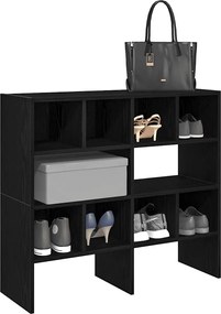 vidaXL Ράφια παπουτσιών 2 τμχ στοιβαζόμενα Μαύρη βελανιδιά