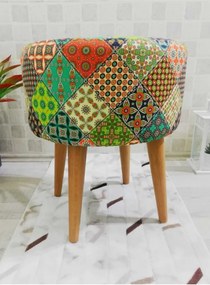 Stewehome ψηλόποδο διακοσμητικό πουφ 38x34x1.25 cm
